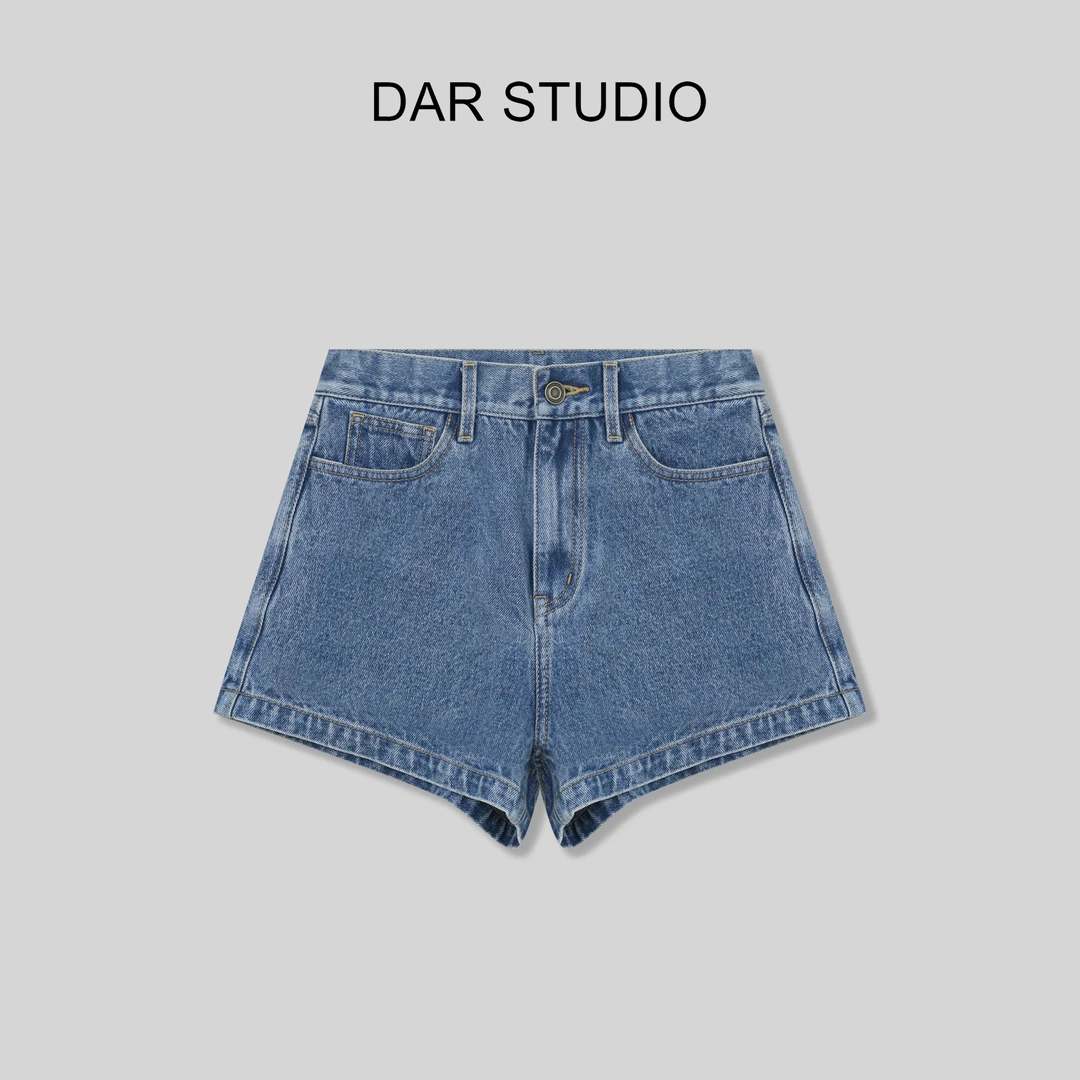 DAR STUDIO 高线【交响曲】100斜纹棉水洗复古牛仔短裤85570