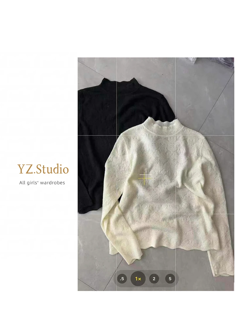 加厚秋冬款花边半高领蕾丝勾花针织打底衫长袖洋气女