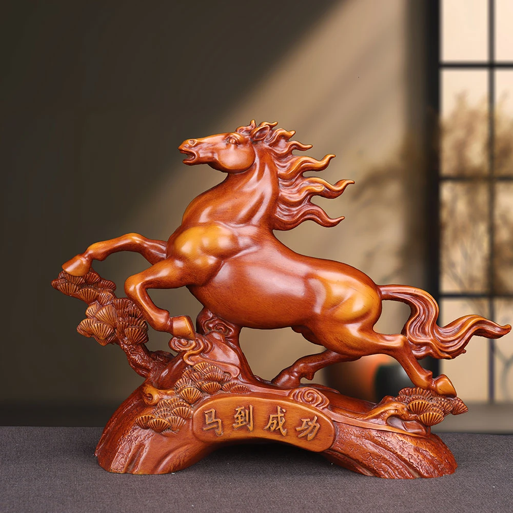 长31cm高21cm马到成功书房博古架办公室桌面摆件