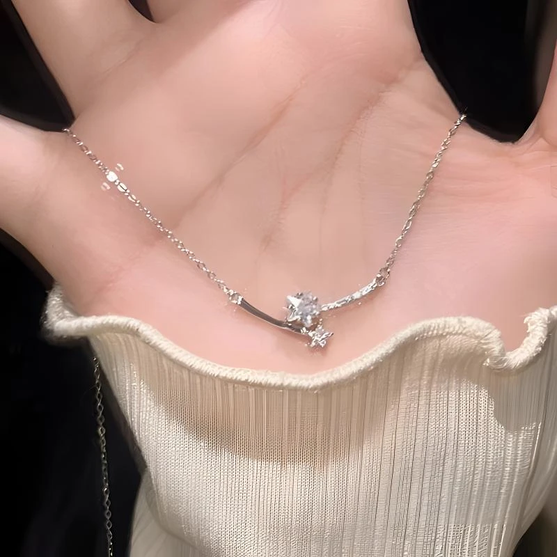 柯柒 钛钢项链 流星项链女轻奢小众设计感ins时尚百搭气质锁骨链