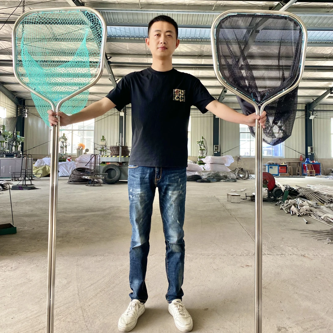 一体成型不锈钢抄网大物抄网网兜捞鱼网全套捞鱼网捕鱼钓鱼渔网