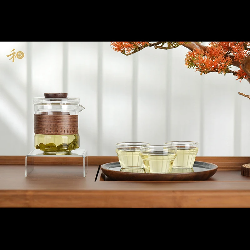 禾器木作雅颂快客杯便携式茶具旅行套装高硼硅玻璃泡茶杯分茶器