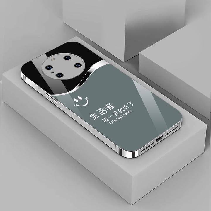 适用华为Mate40Pro高档手机壳简约不沾指纹裸机手感励志手机壳