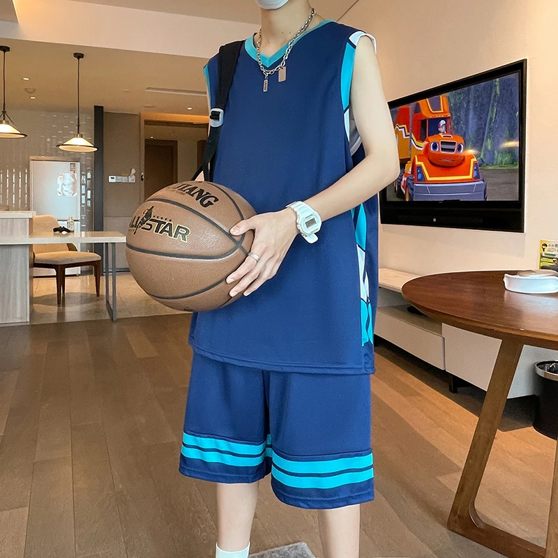 青少年夏季速干篮球服运动套装男13-15岁初中高中学生大童球衣t恤