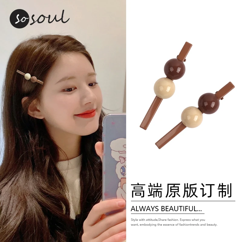 夏日侧边发卡前额刘海夹尴尬期短发鸭嘴发夹女2024新款高端发饰