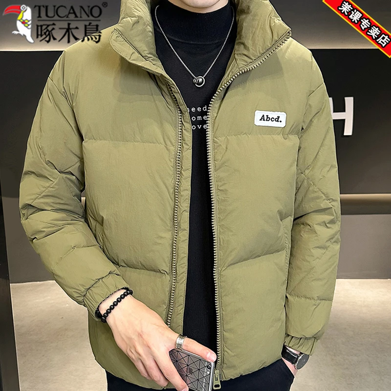 啄木鸟高档轻薄羽绒服男士冬季韩版休闲青年加厚保暖鸭绒夹克外套