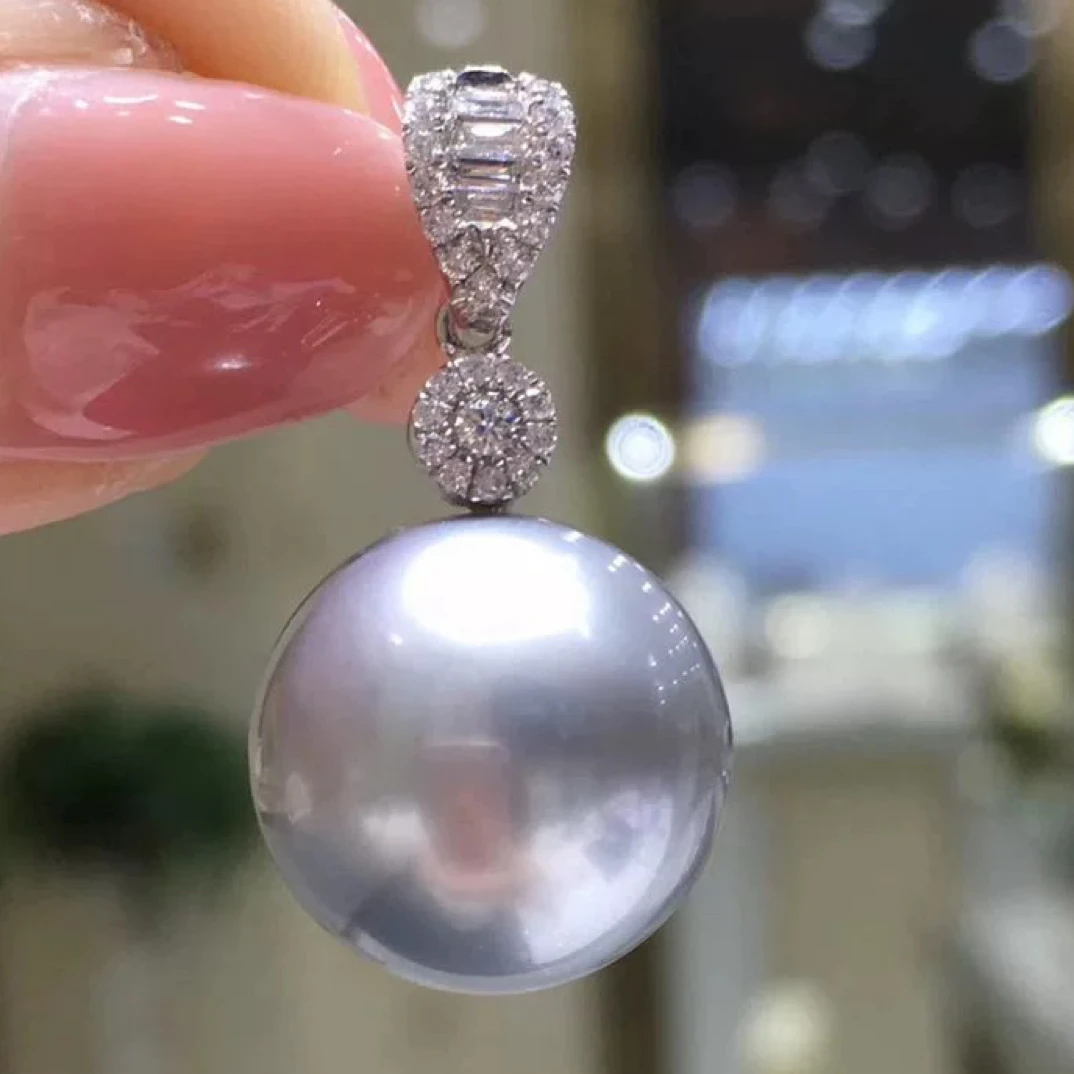 链子925银 真多麻灰12-16m女神白色项链强光时尚气质大气优雅高级