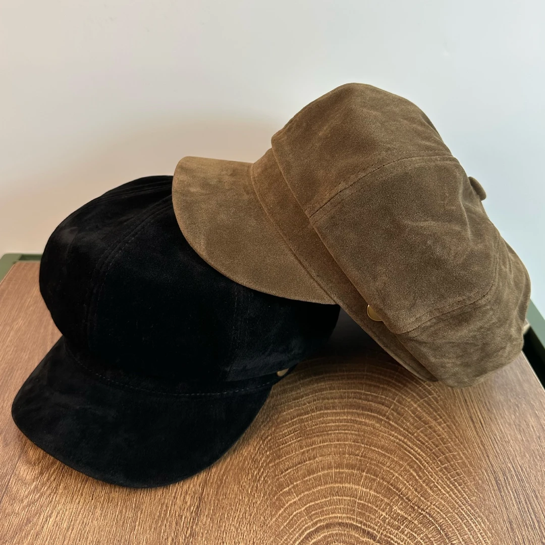 时尚秋冬复古八角帽女绒面英伦报童帽韩系文艺百搭显脸小画家帽子