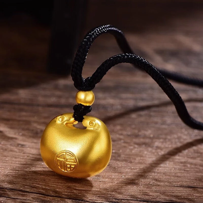 胖福吊坠项坠首饰金色饰品编绳挂坠项链。气质轻奢时尚