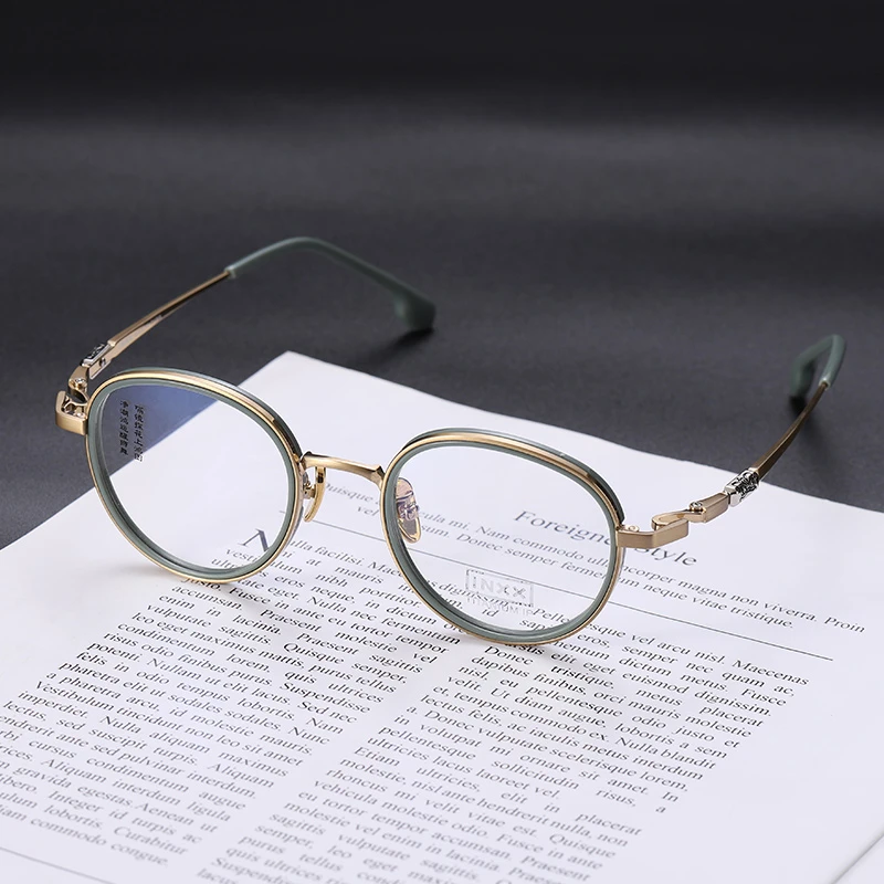 晶工匠天然水晶眼镜石头镜女款高颜值水晶太阳镜清凉养眼润目纯钛