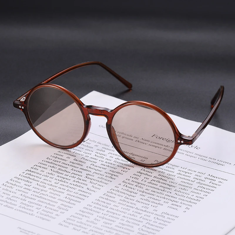 晶工匠天然水晶石太阳镜眼镜墨镜中老年防晒遮阳圆形鹤顶红复古镜