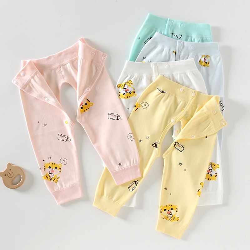 婴儿裤子新生春秋款开裆长裤秋季0一3个月初生女宝宝分体纯棉秋裤