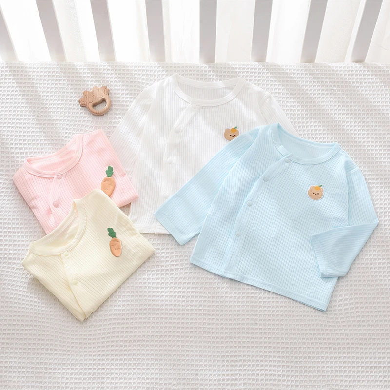 婴幼儿夏季冰丝薄款长袖衣服小月龄男女童凉爽开衫新生儿宝宝睡衣