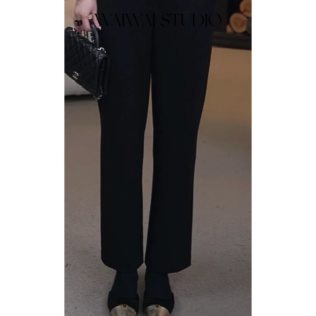 【浓茶可乐】新款显瘦加厚九分烟管裤 24171-1