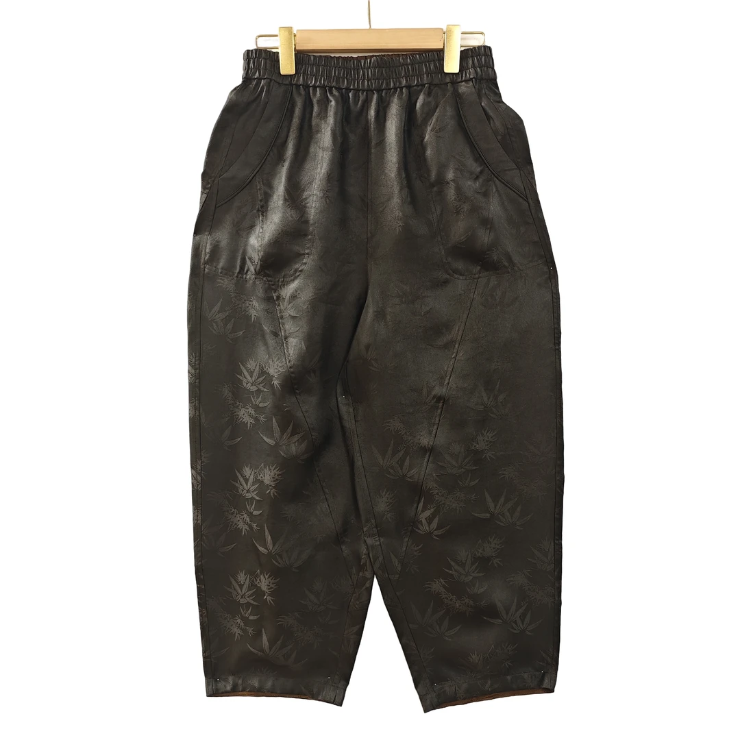 桑蚕丝顺德非遗香云纱复古宽松百搭时尚罗萝卜裤2L25027