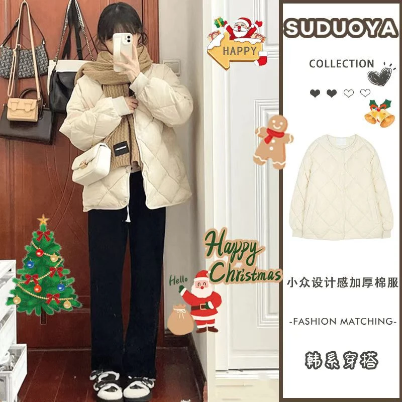 外套短板百搭棉服保暖女士外套棉服秋冬棉袄