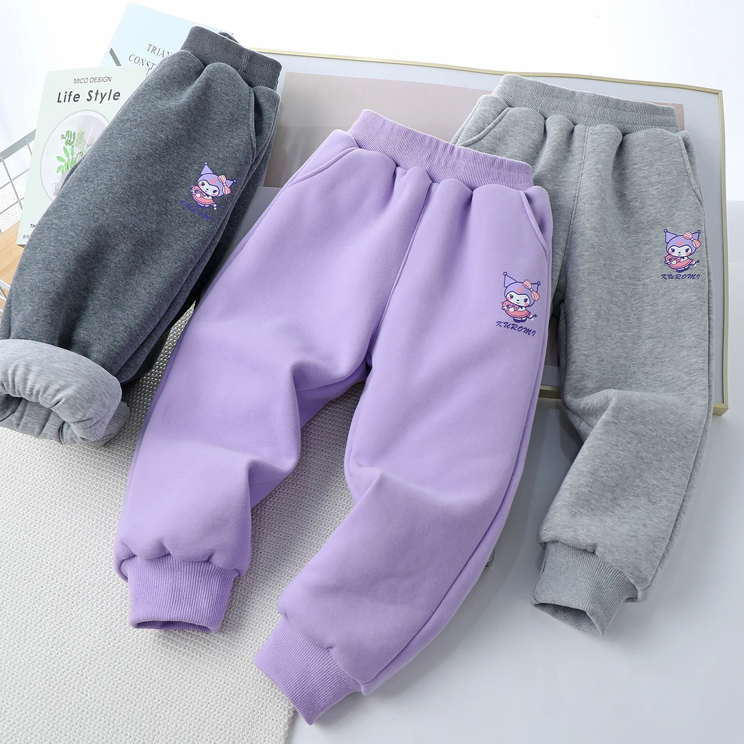 儿童棉裤2024冬季新款女童加厚三层夹棉休闲卫裤女孩保温保暖长裤