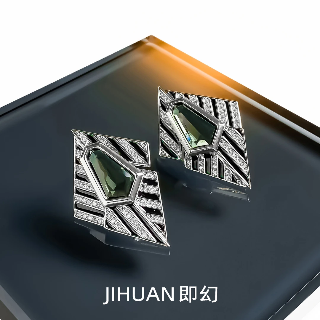 铜合金无非金属耳饰 小香风黑白小众经典几何时尚潮流耳环X-8829