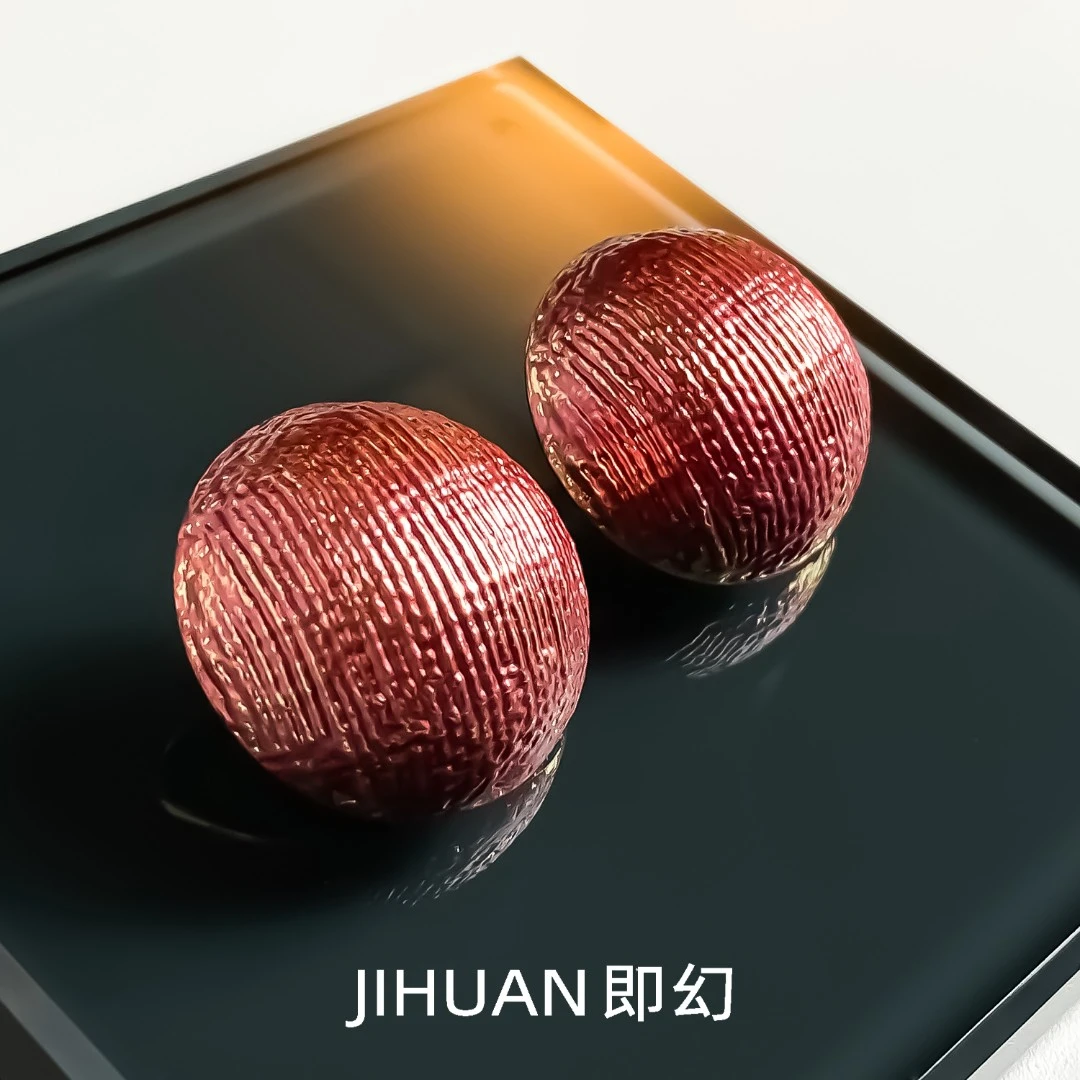 铜合金耳饰 红色朗姆 欧美小众轻奢耳环时尚潮流百搭耳饰 S-7135