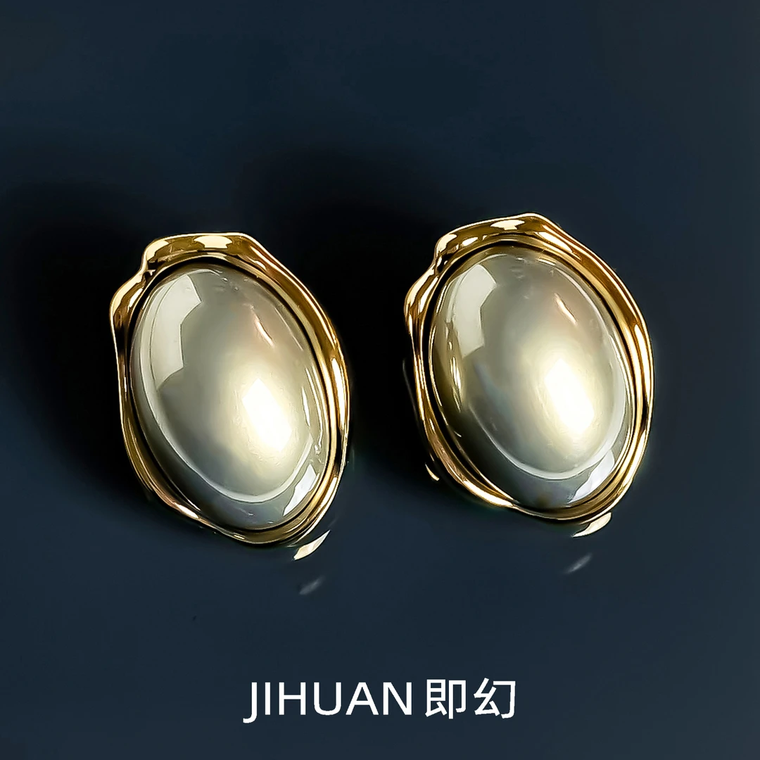 铜合金耳饰 法式复古时尚百搭简约优雅珠珠耳环S-8451