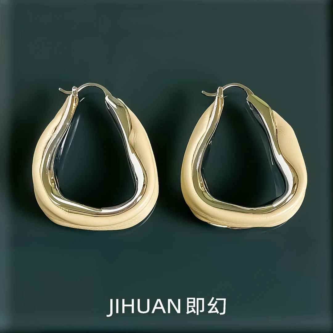 铜合金皮质耳饰 流淌的时间Q2  经典皮革耳环高端独特耳饰 7194