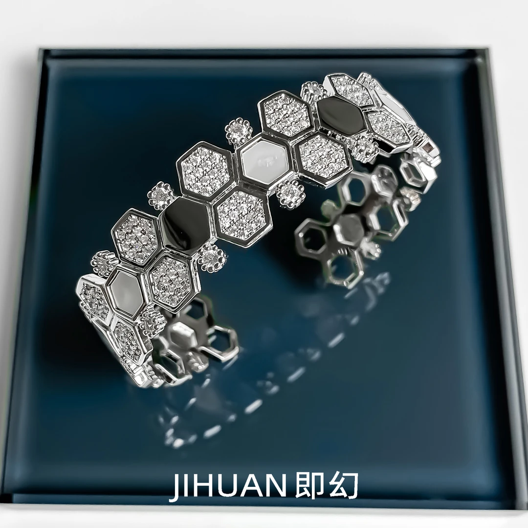 即幻 铜合金手镯 欧美手工气质轻奢重镶时尚重工高奢手镯 GL-7821