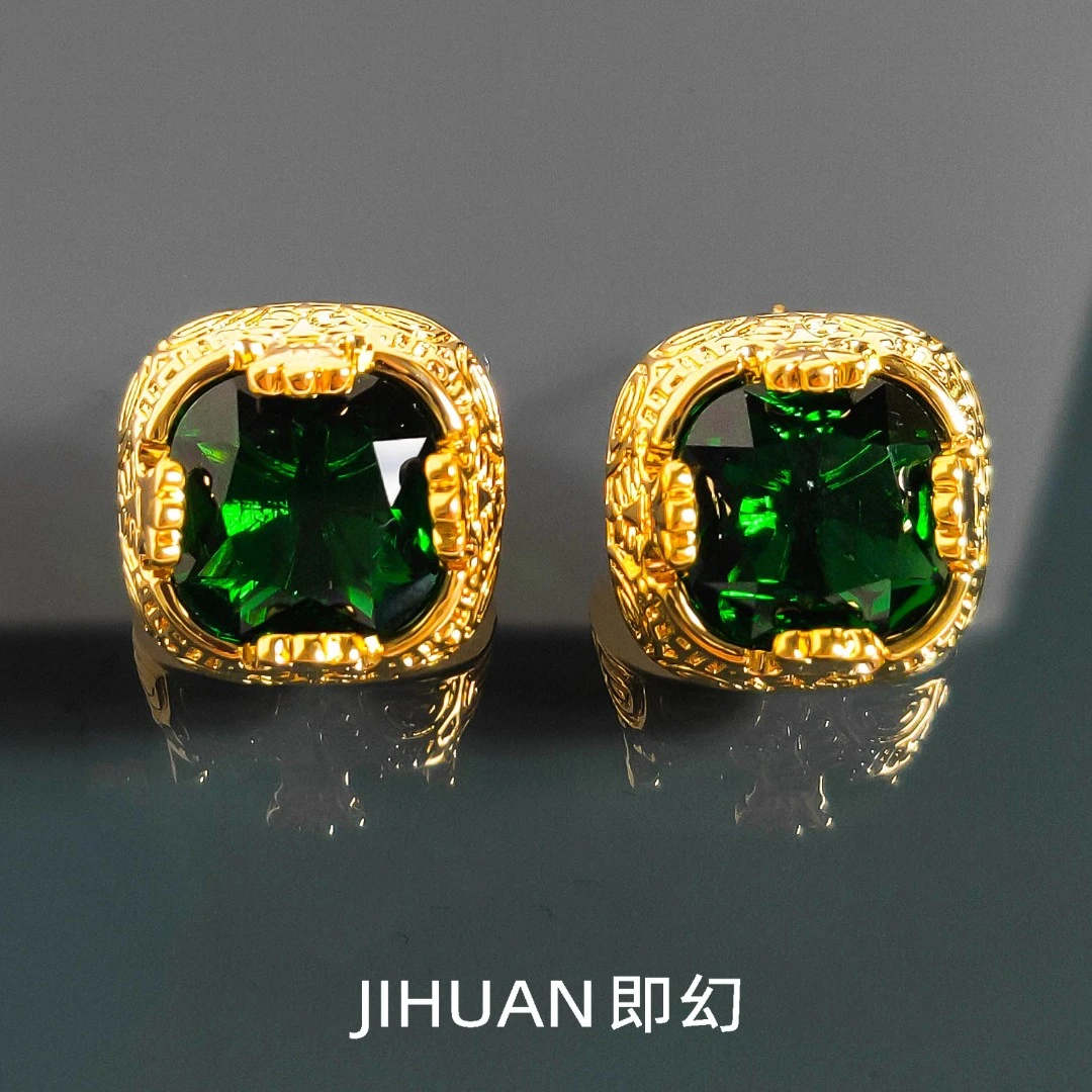即幻 铜合金合成锆石耳饰 ♦粉丝回馈G 欧风精镶百搭耳钉 SH-6123