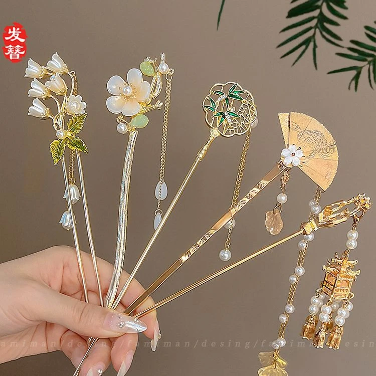 简约小众古风流苏发簪女感盘发新中式复古发饰步摇簪子头饰饰品