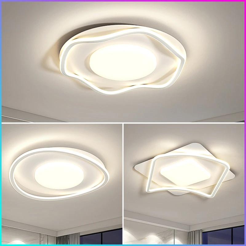 卧室吸顶灯现代圆形2025年新款创意网红奶油风主卧房间灯极简主灯