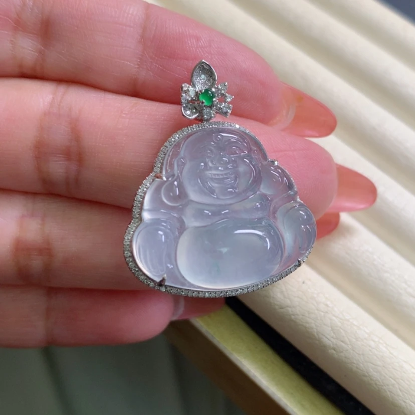 【闪购商品】翡翠颈饰18K金镶嵌佛公