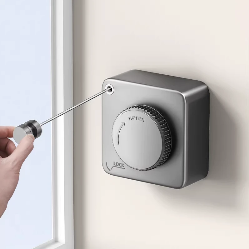 隐形晾衣绳晾衣服神器绳子室内免打孔卫生间隐形伸缩阳台钢丝绳架