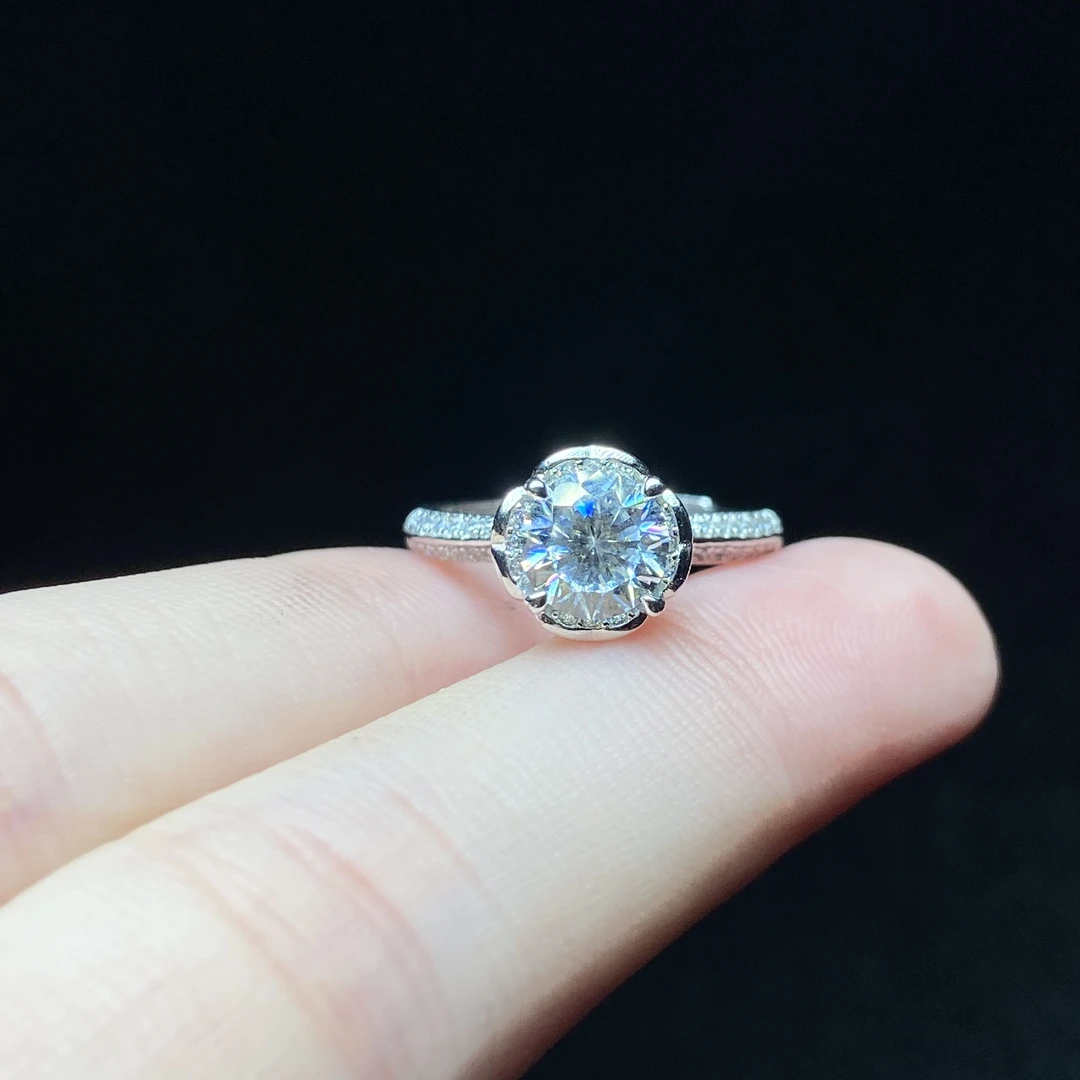 925银莫桑石银制品 【小北珠宝】s925银莫桑戒指28-7H180X8【带盒子】