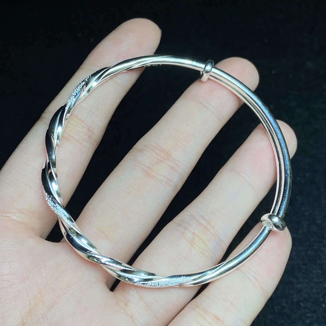 足银银制品 【小北珠宝】足银手镯16-7P20X25