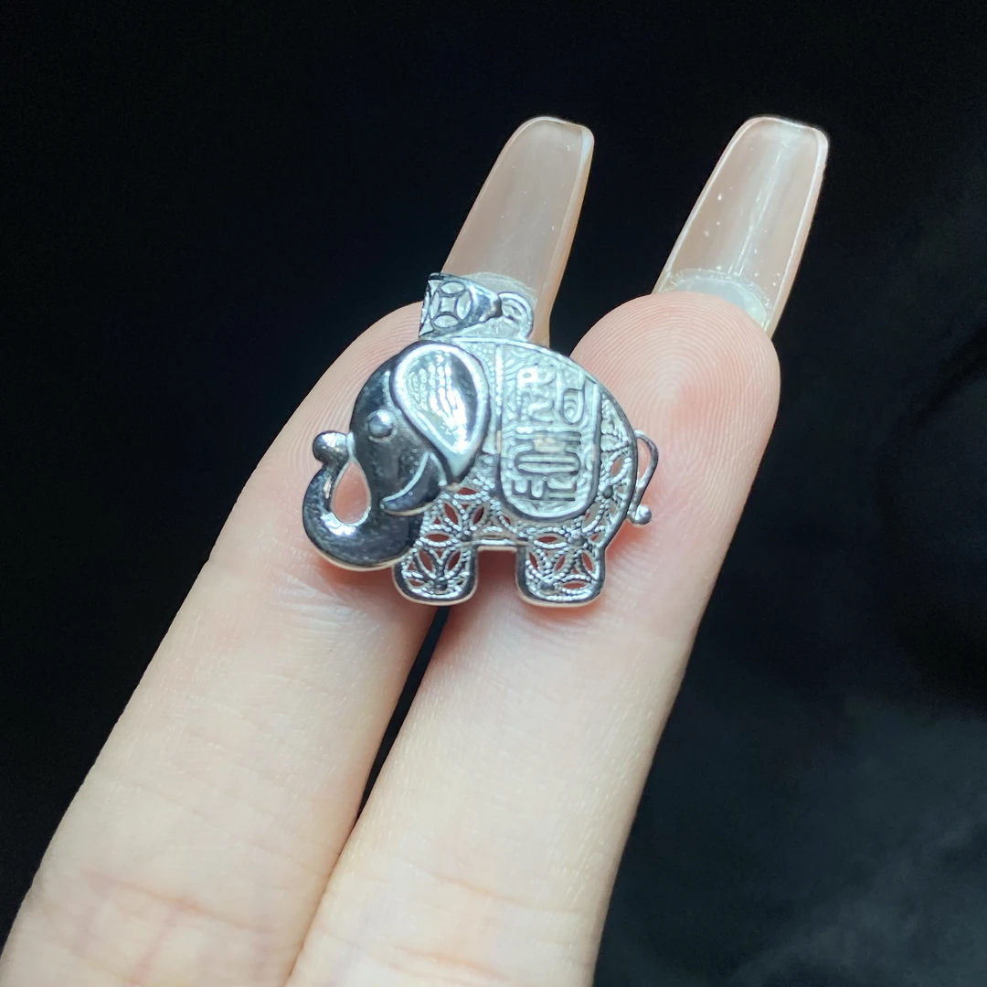 足银银制品 【小北珠宝】足银大象吊坠27-7H34X161