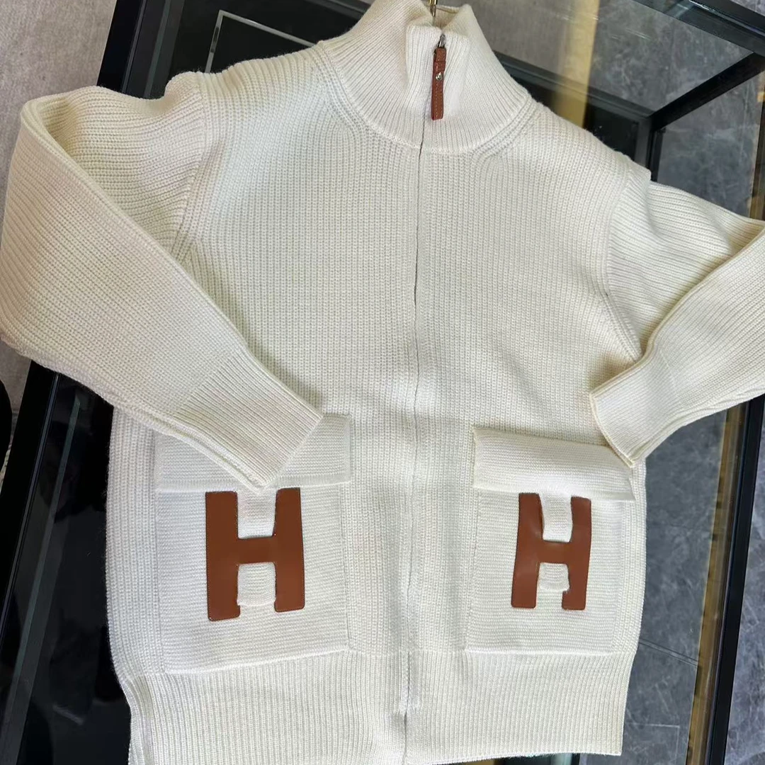 {福利}外套重磅双织加厚克重双层领H口真针织衫上衣