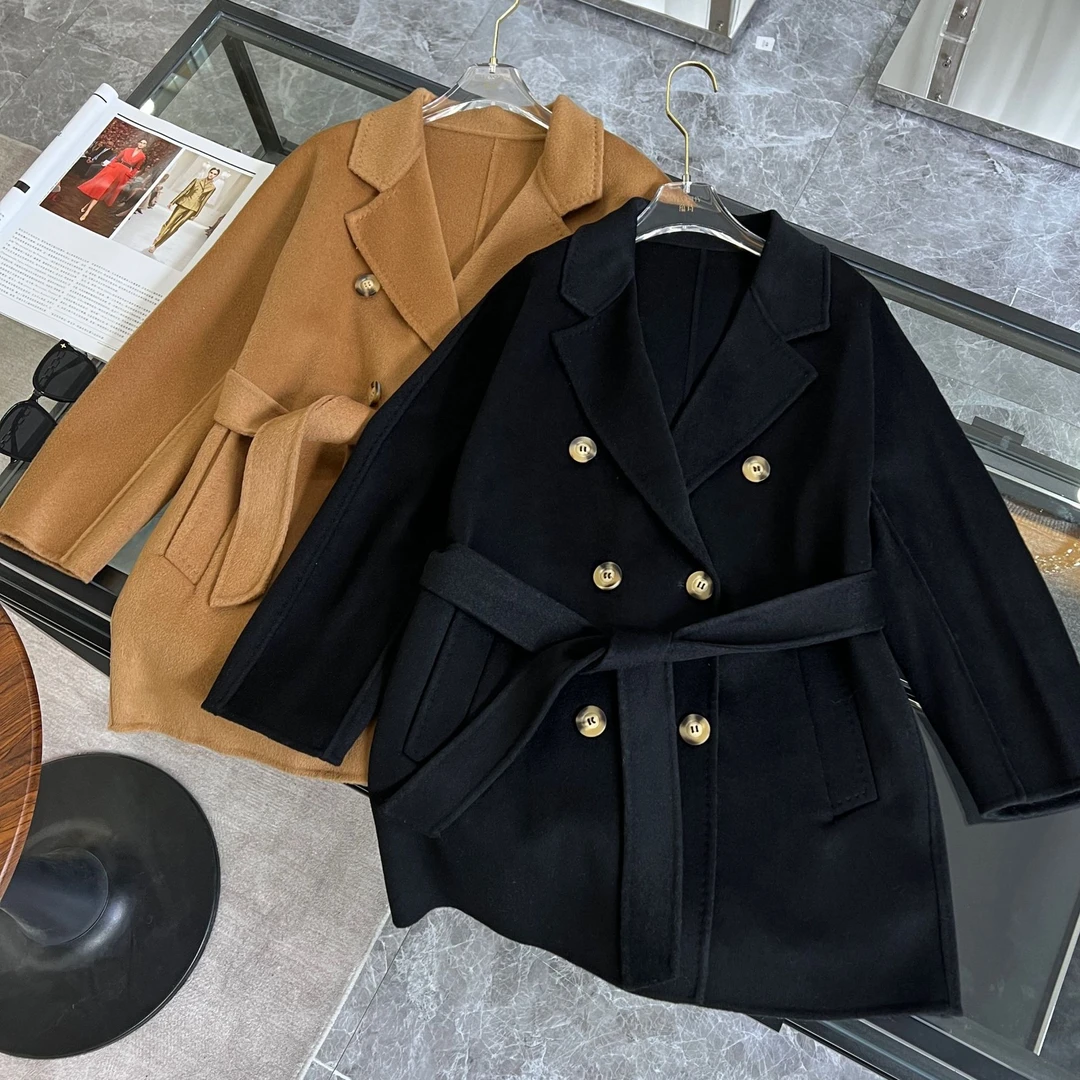 {新品}短款【101801】经典801短款M家短款羊绒外套大衣气质*J