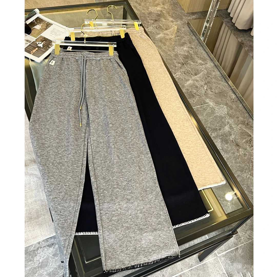 {新品}【MAX】运动休闲裤直筒裤设计感纯色垂坠感长裤秋冬*J