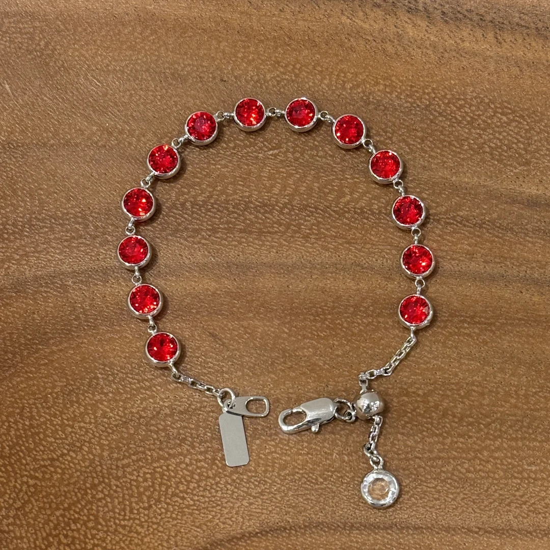 铜合金亚克力手链  5753 气质百搭红色施家钻手链