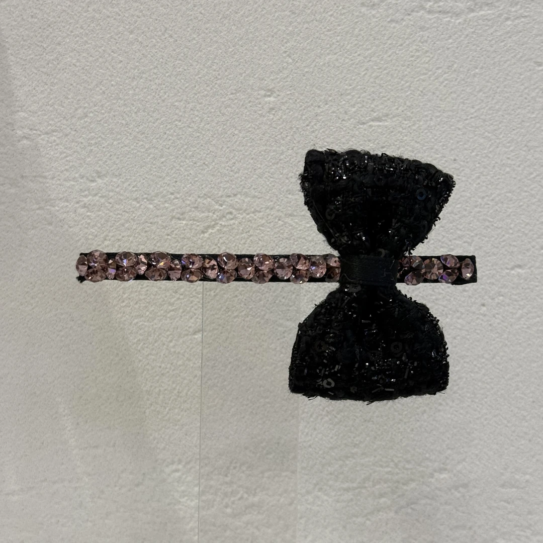 GREBUTY  5796 气质百搭紫色闪闪蝴蝶结弹簧夹一字夹