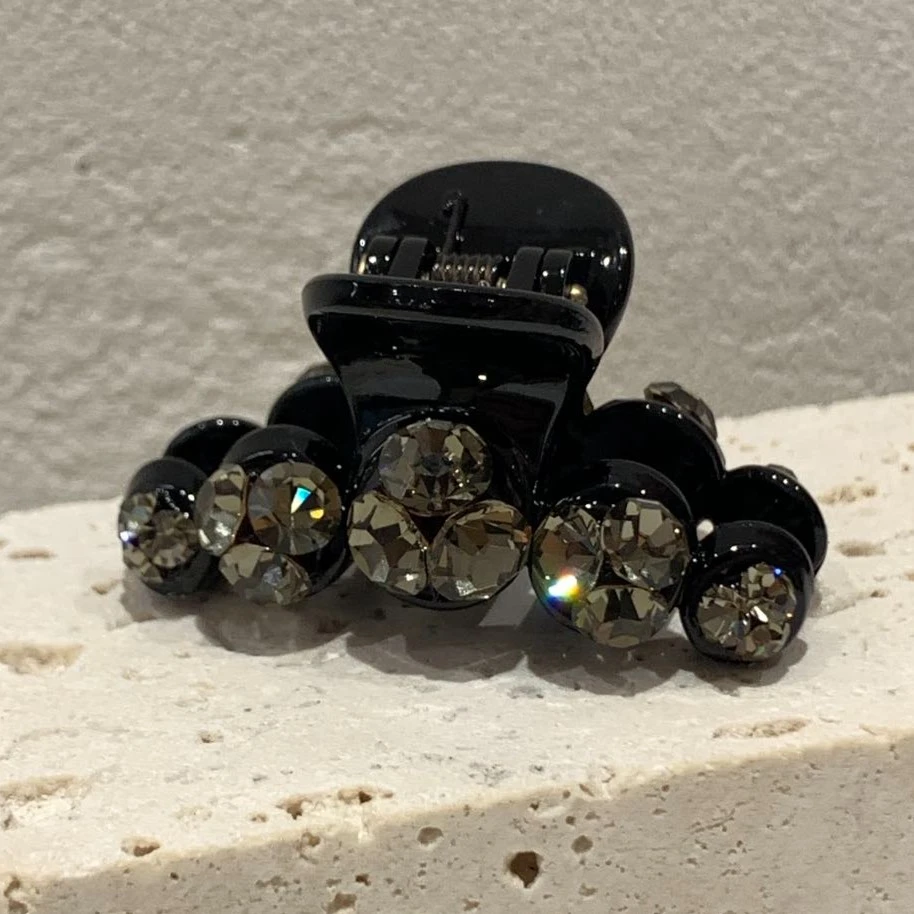 GREBUTY 5633 简约百搭灰色水晶闪闪抓夹