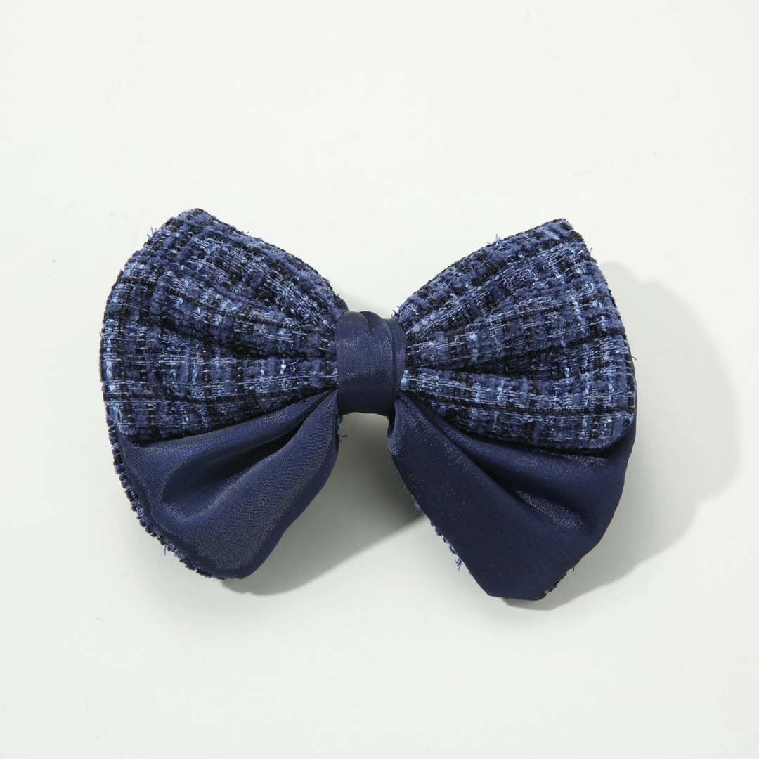 2808 GREBUTY新款藏蓝色蝴蝶结发夹