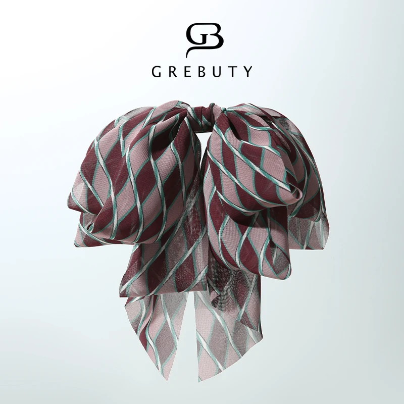 GREBUTY  4656 新品气质时尚百搭飘带蝴蝶结弹簧夹