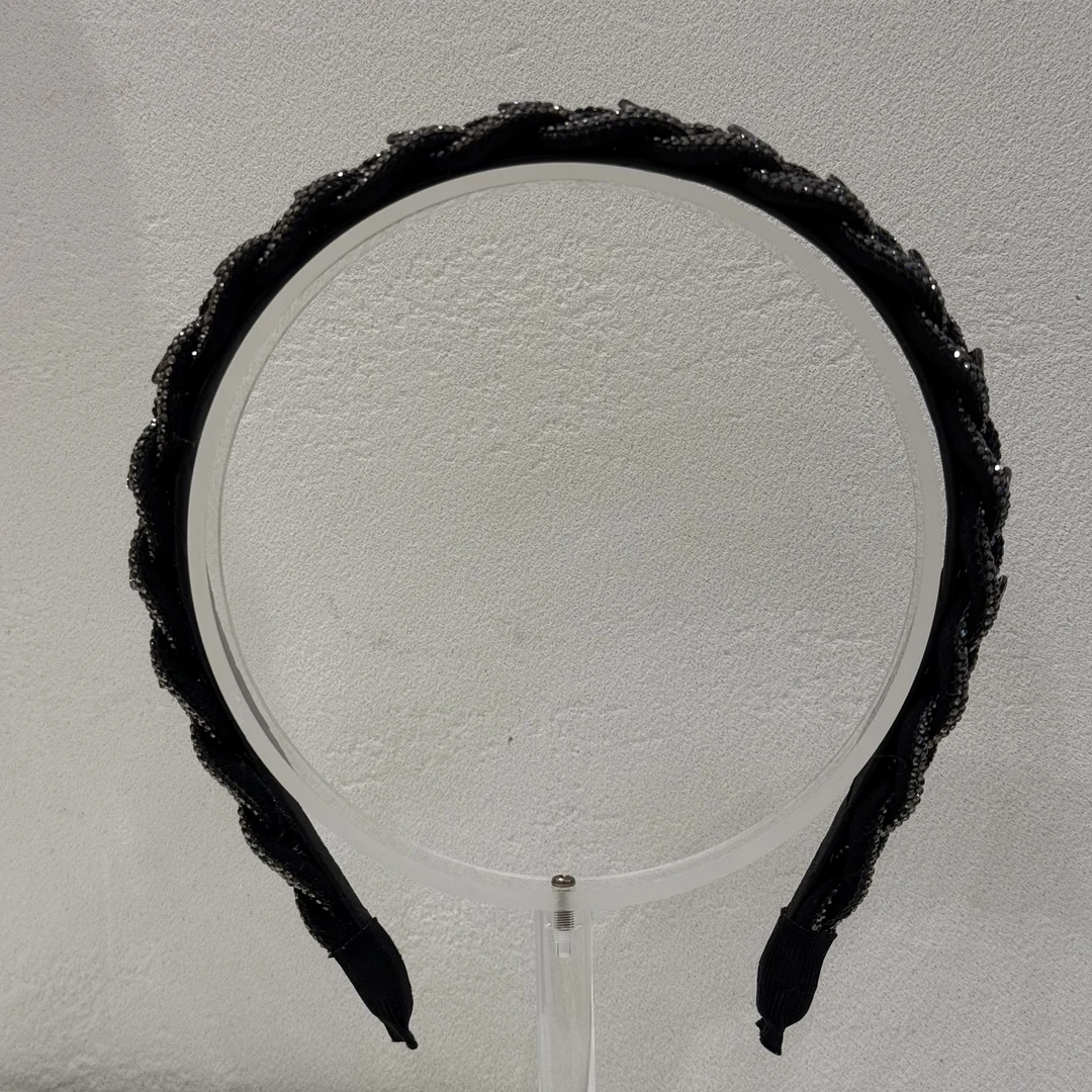 GREBUTY 5884 简约气质枪灰色闪闪编织发箍