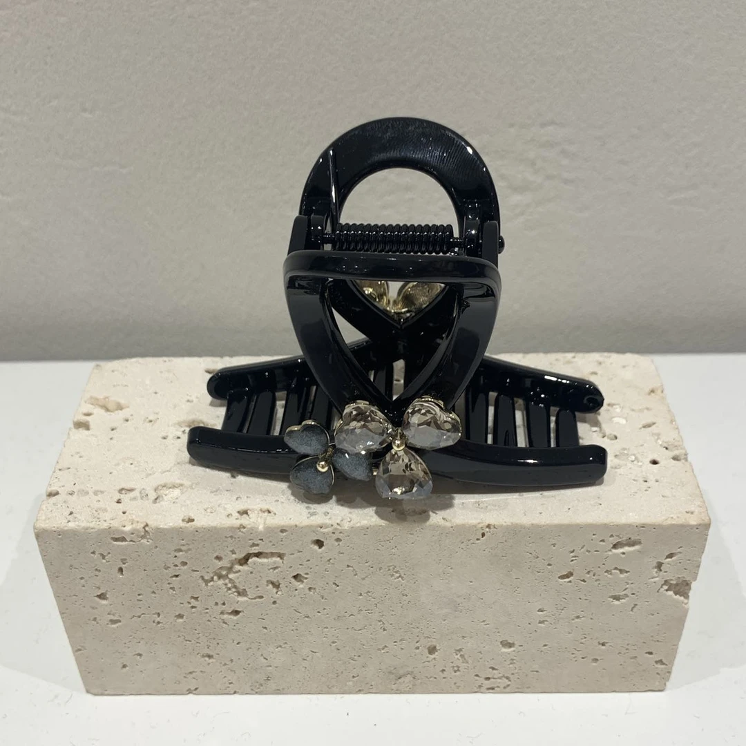 GREBUTY 5419 简约轻奢灰色水晶闪闪抓夹