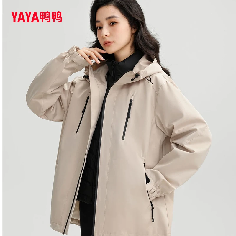 YAYA/鸭鸭羽绒服套装女装时尚休闲宽松短款YE4B003731A