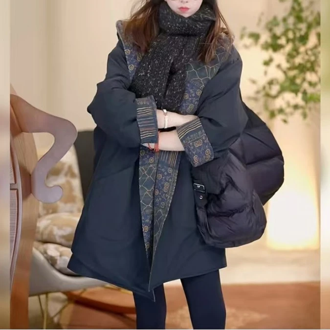 【双面穿】高端复古遮屁股棉服外套2025冬季新款女爆款宽松显瘦棉衣