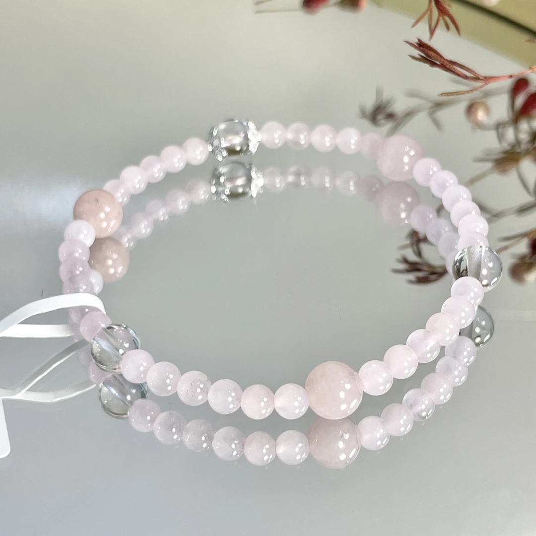 【小粉】B417粉水晶单圈手链多样性发其一