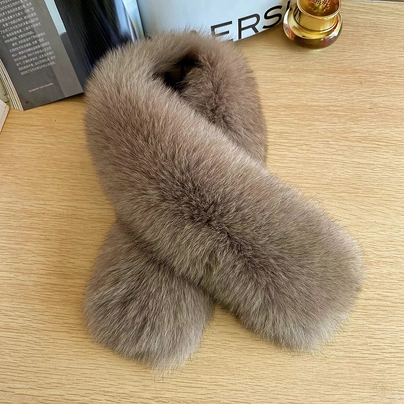 爆款狐狸毛围巾女冬季百搭加厚保暖毛毛皮草毛领子毛茸茸围脖