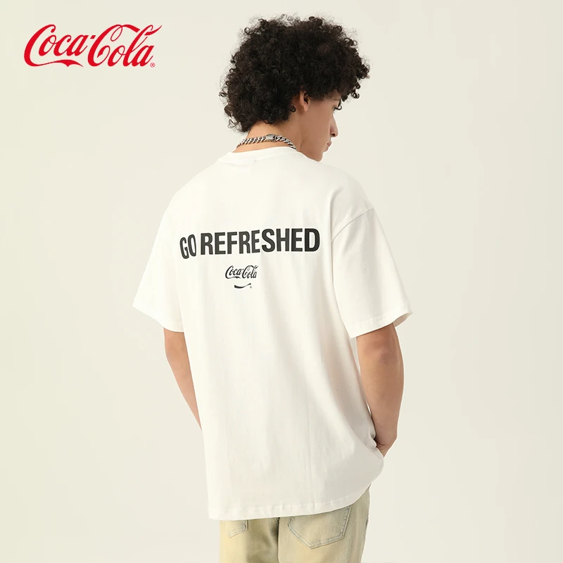 Coca-Cola/可口可乐短袖男薄荷曼波夏季半袖宽松圆领男士情侣款