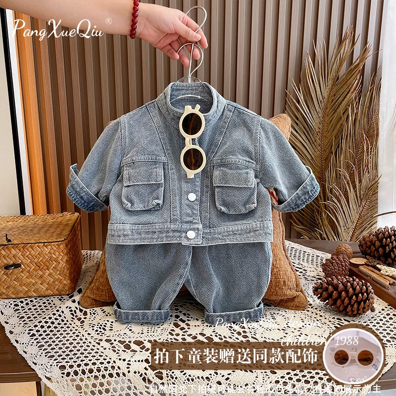 【胖雪球】2024新款秋季牛仔套装两件套